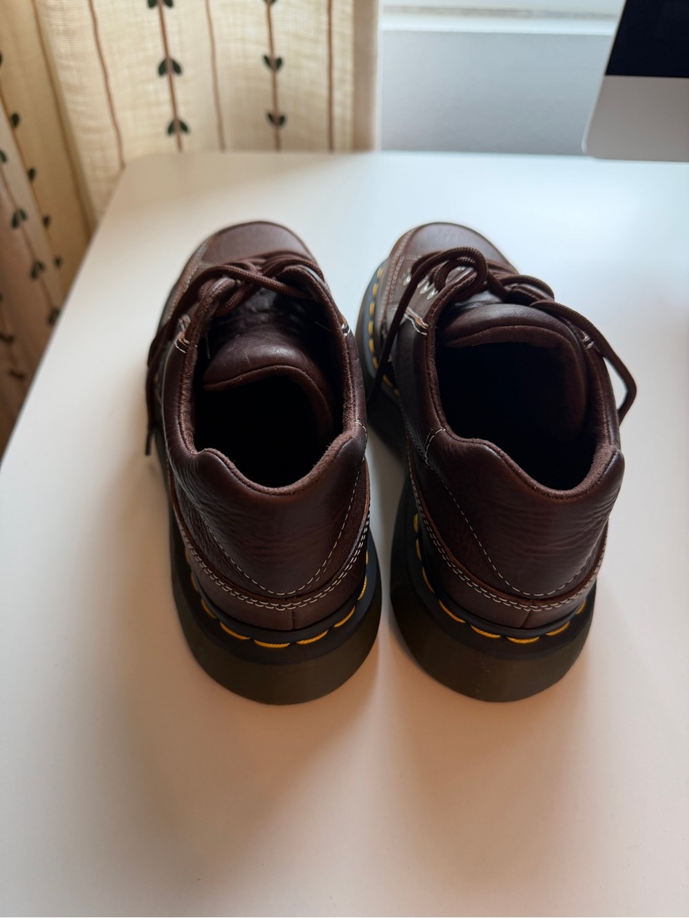 Dr. Martens Buzz Women's Dark Brown Leather Lace-Up Oxfords - Picture 3 of 6